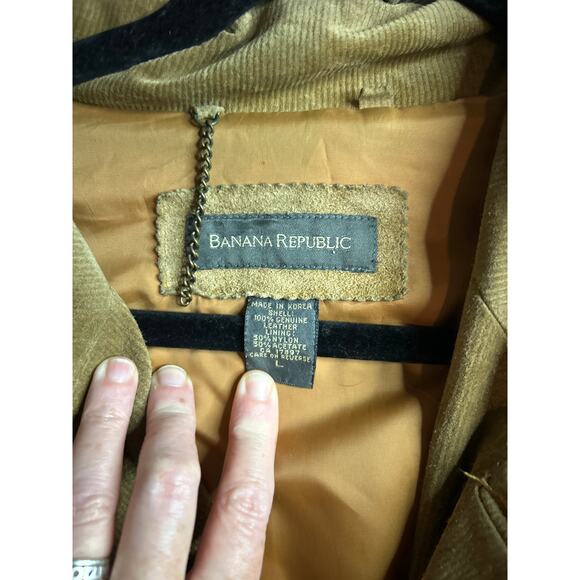 Vintage Banana Republic Barn Coat Men’s L | Western Field Suede Relaxed Tan - Picture 5 of 10